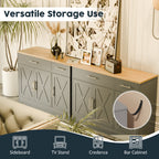 Walsunny Kitchen Buffet Sideboard Cabinet with Adjustable Shelf,Wooden Storage Cabinet with 3 Doors and 2 Drawers,Modern Farmhouse Coffee Bar Cabinet with Storage for Kitchen/Living Room (7612679061680)