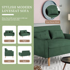 Vongrasig 48" Small Modern Loveseat Sofa, Mid Century Soft Corduroy Fabric 3-Seat Sofa Couch Tufted with Back Cushions and Tapered Legs for Living Room, Bedroom and Small Space
