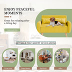 Vongrasig 48" Small Modern Loveseat Sofa, Mid Century Soft Corduroy Fabric 3-Seat Sofa Couch Tufted with Back Cushions and Tapered Legs for Living Room, Bedroom and Small Space