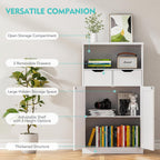 Vongrasig Bathroom Storage Cabinet, 42.5" H Freestanding Floor Cabinet | Wooden Modern Cabinet with 2 Drawers, Open Shelf and Adjustable Shelf for Bathroom, Laundry Room and Entryway