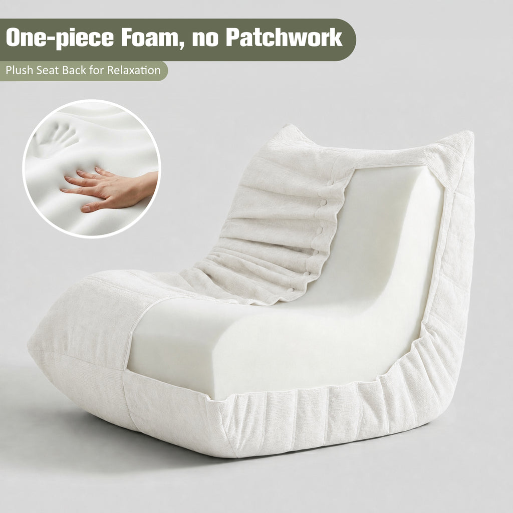 Vongrasig Bean Bag Chair for Adults, Line Fabric Lazy Sofa Couch, Memory Foam Filled Bean Bag Lounge Chair Perfect for Living Room, Bedroom and Office