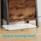 Vongrasig 5 Tier Bookshelf with Drawer, Industrial Tall Narrow Bookcase, Display Shelf Modern Wood and Metal Bookshelves, Free Standing Storage Organizer for Office, Living Room