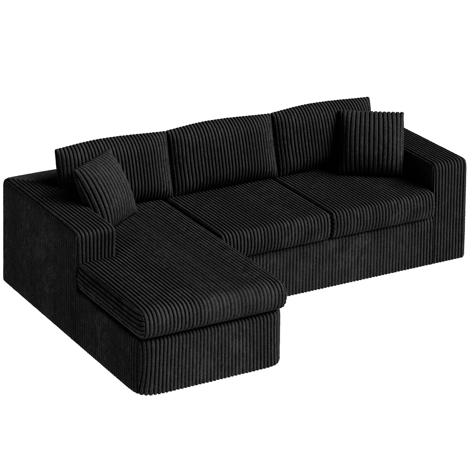 Vongrasig 105" Boneless Couches for Living Room, Sectional Couches Modular Sofa with L-Shaped Chaise, Memory Foam Comfy Cloud Couch with Plush Corduroy Fabric, No Assembly Required