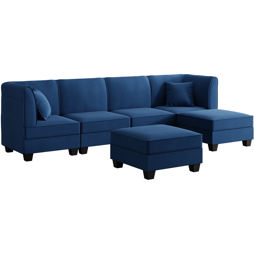 Walsunny  U-Shape Convertible Sectional Sofa Couch with 6 Seats
#color_dark-blue
