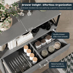 Walsunny Kitchen Buffet Sideboard Cabinet with Adjustable Shelf,Wooden Storage Cabinet with 2 Doors and 1 Drawers£¬Modern Farmhouse Coffee Bar Cabinet with Storage for Kitchen/Living Room (7612660711600)