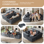 Vongrasig 105" Boneless Couches for Living Room, Sectional Couches Modular Sofa with L-Shaped Chaise, Memory Foam Comfy Cloud Couch with Plush Corduroy Fabric, No Assembly Required, Black