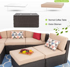 Walsunny 6 Pieces Outdoor Sectional Sofa Set