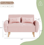 Vongrasig 48" Small Modern Loveseat Sofa, Mid Century Soft Corduroy Fabric 3-Seat Sofa Couch Tufted with Back Cushions and Tapered Legs for Living Room, Bedroom and Small Space