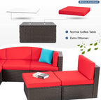 Walsunny 6 Pieces Outdoor Sectional Sofa Set