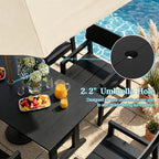 Vongrasig 5 Pieces Patio Dining Set, All Weather Outdoor HDPE Dining Furniture Set with Table and Chairs for 4, Garden Patio Furniture Set for Lawn, Backyard, Poolside