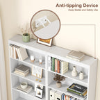 Vongrasig 6-Tier Open Bookshelf, Modern Wood Bookcase| 71" Tall Floor Standing Bookcase, Wood Display Storage Shelf for Home Office Living Room