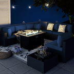 8-Piece Outdoor Patio Seating Group with Fire Pit Table