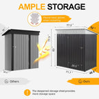 Walsunny Outdoor Steel Storage Shed, Metal Garden Shed 