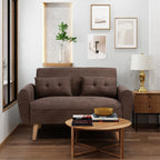 Livingroom sofa set Walsunny 2-seat 47'' Small Modern Love Seat Sofa#color_brown
