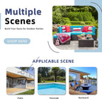 Vongrasig Patio Furniture Sets, Outdoor Patio Set Sectional Sofa, All-Weather PE Rattan Outdoor Couch with Ottoman, Glass Table for Garden, Backyard, Porch
