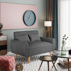 Vongrasig 48" Small Modern Loveseat Sofa, Mid Century Soft Corduroy Fabric 3-Seat Sofa Couch Tufted with Back Cushions and Tapered Legs for Living Room, Bedroom and Small Space
