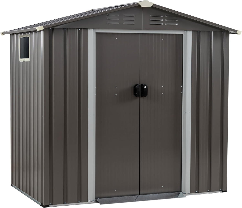 Vongrasig 6x4 FT Outdoor Storage Shed, Metal Graden Shed with Window and Lockable Door, All-Weather Tool Shed for Backyard Garden Patio Lawn