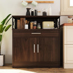 Vongrasig Farmhouse Coffee Bar Cabinet, Small Sideboard Buffet with Storage, Modern Kitchen Storage Cabinet with 1 Drawer and 2 Doors for Kitchen, Dining Room