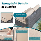 Walsunny Patio Furniture 7 Pieces Outdoor Sectional Sofa Set, Silver Wicker#color_khaki
