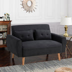 Livingroom sofa set Walsunny 2-seat 47'' Small Modern Love Seat Sofa#color_black