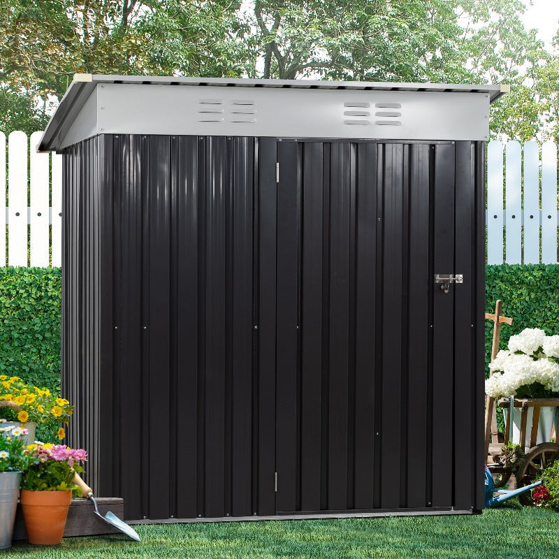 Walsunny Outdoor Steel Storage Shed, Metal Garden Shed 