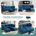Walsunny  U-Shape Convertible Sectional Sofa Couch with 6 Seats
#color_blue