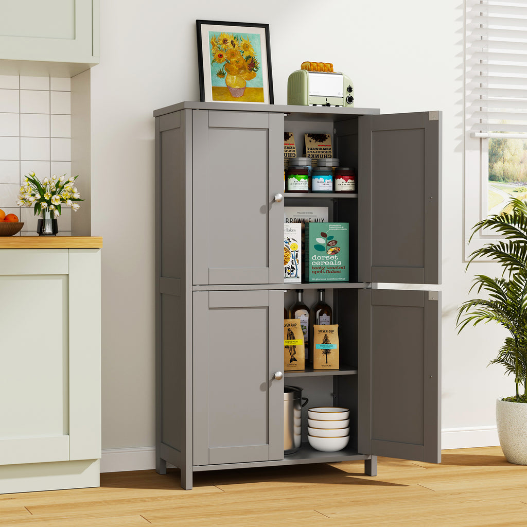 Vongrasig Bathroom Storage Cabinet, Modern Floor Cabinet with Storage, Adjustable Shelves, Freestanding Cabinet for Bthroom, Living Room, Entryway