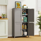 Vongrasig Bathroom Storage Cabinet, Modern Floor Cabinet with Storage, Adjustable Shelves, Freestanding Cabinet for Bthroom, Living Room, Entryway