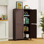 Vongrasig Bathroom Storage Cabinet, Modern Floor Cabinet with Storage, Adjustable Shelves, Freestanding Cabinet for Bthroom, Living Room, Entryway