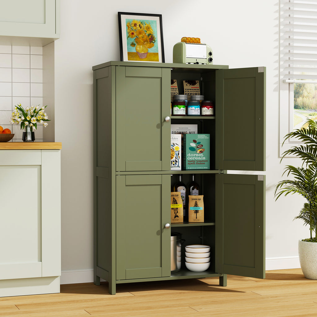 Vongrasig Bathroom Storage Cabinet, Modern Floor Cabinet with Storage, Adjustable Shelves, Freestanding Cabinet for Bthroom, Living Room, Entryway