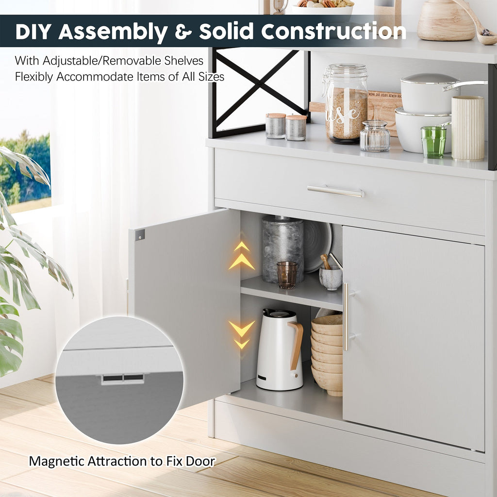 Walsunny Kitchen Buffet Sideboard Cabinet with Adjustable Shelf,Wooden Storage Cabinet with 2 Doors and 1 Drawers£¬Modern Farmhouse Coffee Bar Cabinet with Storage for Kitchen/Living Room (7612660711600)