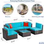 Walsunny 6 Pieces Outdoor Sectional Sofa Set