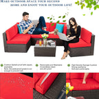 Walsunny 6 Pieces Outdoor Sectional Sofa Set