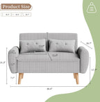 Vongrasig 48" Small Modern Loveseat Sofa, Mid Century Soft Corduroy Fabric 3-Seat Sofa Couch Tufted with Back Cushions and Tapered Legs for Living Room, Bedroom and Small Space
