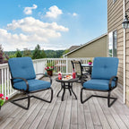 Walsunny 3-Piece Outdoor Bistro Set, Metal Frame#color_blue