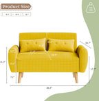 Vongrasig 48" Small Modern Loveseat Sofa, Mid Century Soft Corduroy Fabric 3-Seat Sofa Couch Tufted with Back Cushions and Tapered Legs for Living Room, Bedroom and Small Space