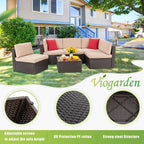 Walsunny 6 Pieces Outdoor Sectional Sofa Set