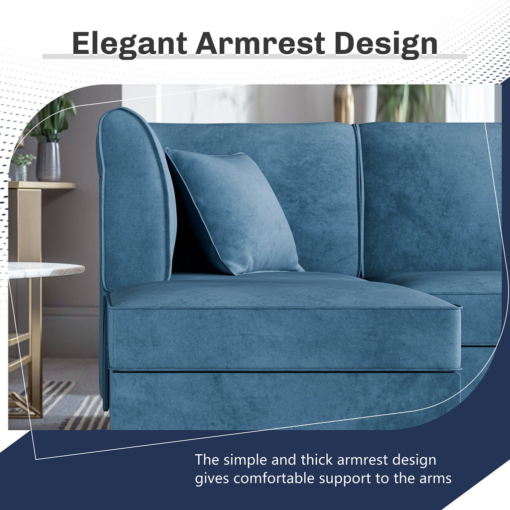 Walsunny Velvet 5 Pieces Modular Sectional Sofa L-Shaped Couch With Reversible Chaise (7223391125680)