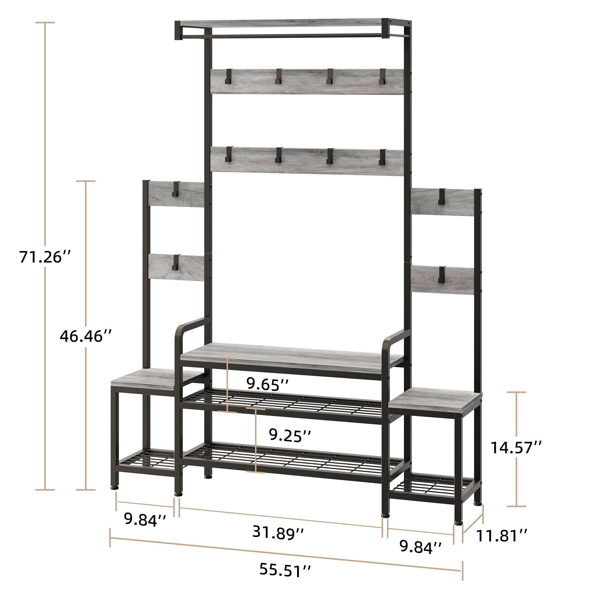 Walsunny Bakers Rack for Kitchen with Power Outlet (7436202508464)