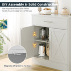 Walsunny Kitchen Buffet Sideboard Cabinet with Adjustable Shelf,Wooden Storage Cabinet with 2 Doors and 1 Drawers,Modern Farmhouse Coffee Bar Cabinet with Storage for Kitchen/Living Room,Grey (7610077905072)