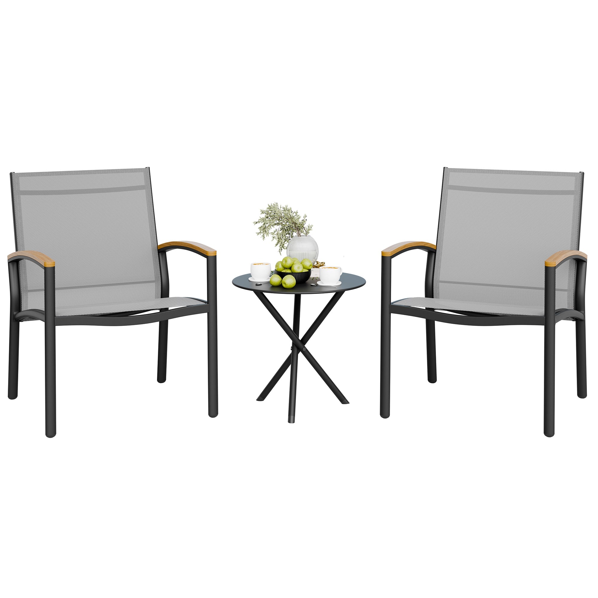 Vongrasig Patio Furniture 2 Pieces Outdoor Texilene Chair Sets