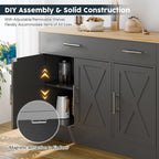 Walsunny Kitchen Buffet Sideboard Cabinet with Adjustable Shelf,Wooden Storage Cabinet with 3 Doors and 2 Drawers,Modern Farmhouse Coffee Bar Cabinet with Storage for Kitchen/Living Room (7612679061680)