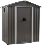 Vongrasig 5 x 3 x 6 FT Outdoor Storage Shed Clearance, Metal Garden Shed with Large Window and Lockable Door, Anti-Corrosion Waterproof Tool Shed for Backyard Patio, Lawn