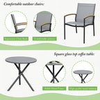 Vongrasig Patio Furniture 2 Pieces Outdoor Texilene Chair Sets