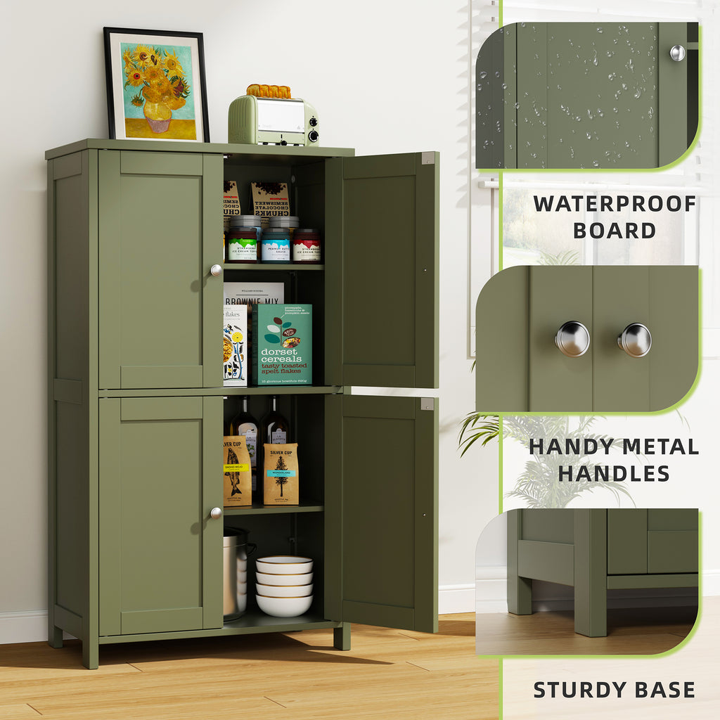 Vongrasig Bathroom Storage Cabinet, Modern Floor Cabinet with Storage, Adjustable Shelves, Freestanding Cabinet for Bthroom, Living Room, Entryway