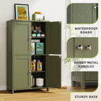 Vongrasig Bathroom Storage Cabinet, Modern Floor Cabinet with Storage, Adjustable Shelves, Freestanding Cabinet for Bthroom, Living Room, Entryway