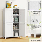 Vongrasig Bathroom Storage Cabinet, Modern Floor Cabinet with Storage, Adjustable Shelves, Freestanding Cabinet for Bthroom, Living Room, Entryway