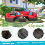 Walsunny 6 Pieces Outdoor Sectional Sofa Set