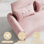 Livingroom sofa set Walsunny 2-seat 47'' Small Modern Love Seat Sofa  #color_pink