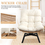 Vongrasig Swivel Wicker Chair PE Rattan Chair with Cushion, Oversized Patio Lounge Chair for Outdoor, Indoor, Balcony, Backyard, Garden, Living Room